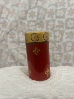 Pier 1 Red and Gold Floral Accent Vase